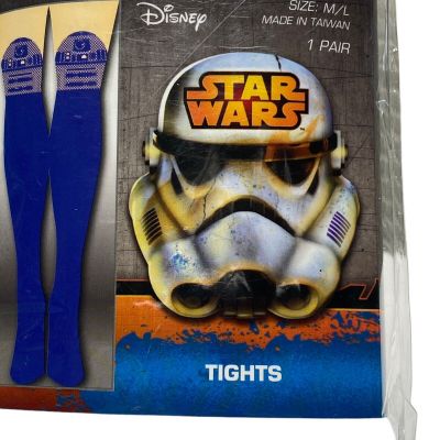 NEW Disney Star Wars R2D2 R2-D2 Droid Blue/Sheer Tights Nylons Stockings M/L